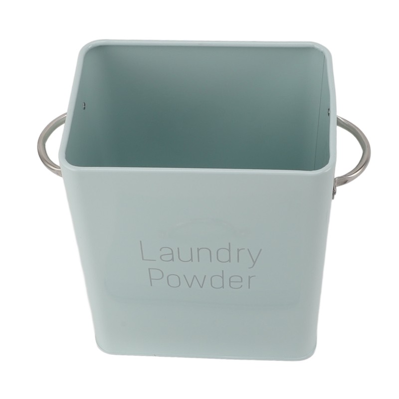 Metal Laundry Room Container with Dual Side Handles with Spoon