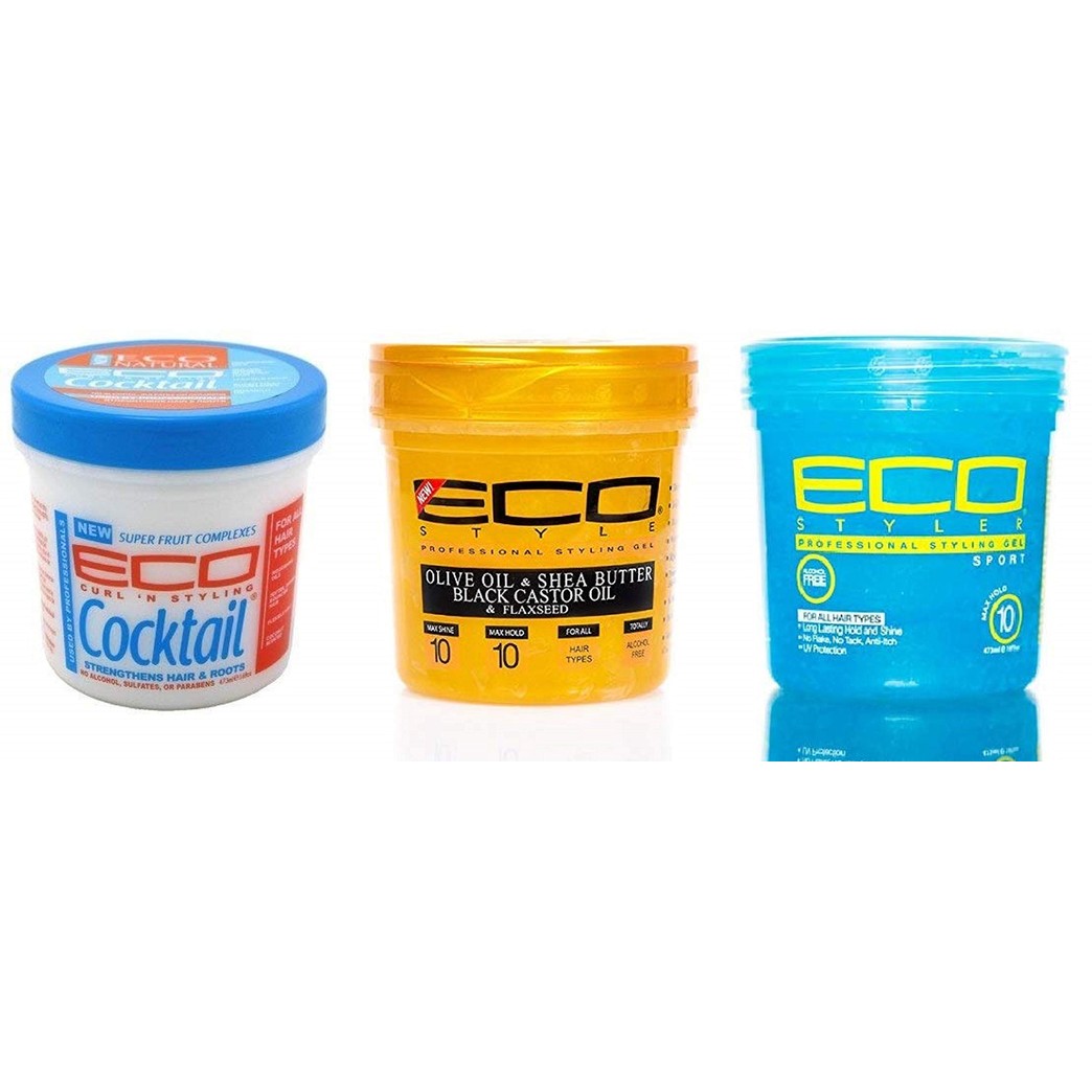 [ECO STYLER] PROFESSIONAL STYLING GEL COMBO SET (SPORT&SHEA-BUTTER&COCKTAIL)