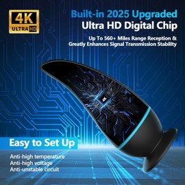 2025 Indoor TV Aerial for Smart TV for Local Channels,TV Ariels Indoor for Long Range Reception,Freeview Aerial for Easy Installation and All Smart/Old TVs,Digital Antenna Supports 4K 1080P HD VHF UHF