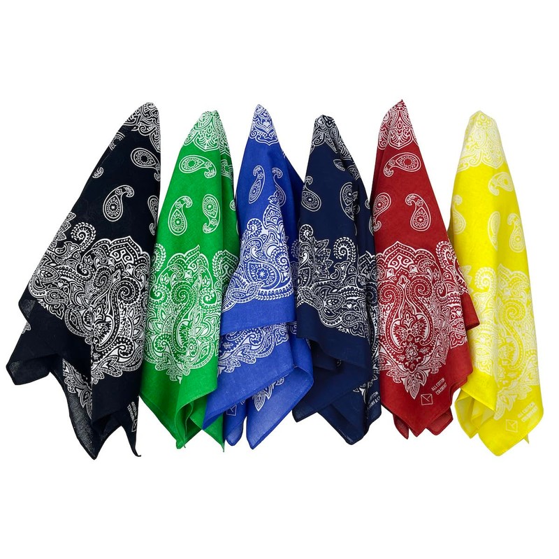 kakatrend Bandana, Paisley, 100% Cotton, Triangular Width, Adult, Fashionable, Handkerchief,