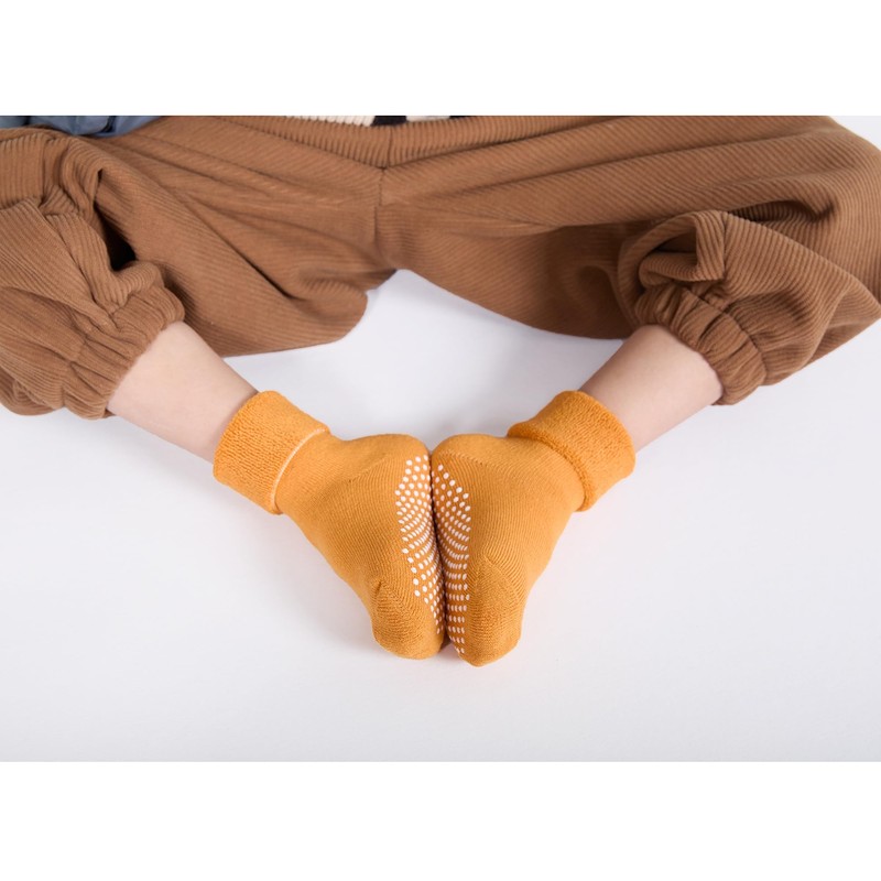 VWU Baby Toddler Kids Ankle Crew Socks with Grips Unisex