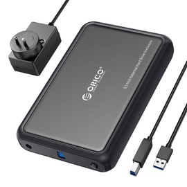 ORICO - Carcasa de disco duro externo para disco duro SSD SATA de 3.5 de 2.5 pulgadas, capacidad de hasta 20 TB, USB 3.2 Gen 1 de alta velocidad de transmisión, UASP y ajuste habilitado, compatible