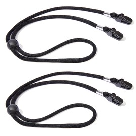 VEAGIA Chin Strap for Hats, Hat Belt Clips, Set of 2, Black/Beige, Wind Protection, Outdoor Sports, Mountain Climbing, Cycling, Adjustable, Convenient Accessory, Black