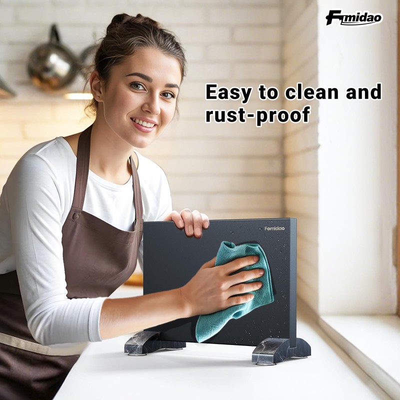 Fomidao Magnetic Knife Holder Block,Black Magnetic Knife Stand for Kitchen