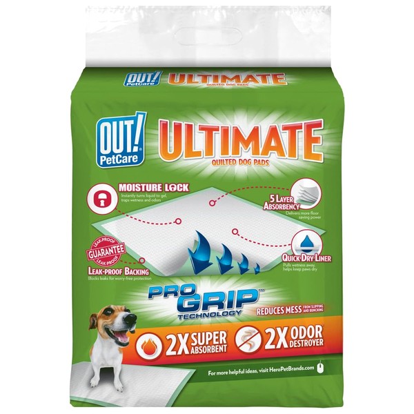 OUT! Ultimate Pro-Grip XL Dog Pads | Absorbent Pet Training