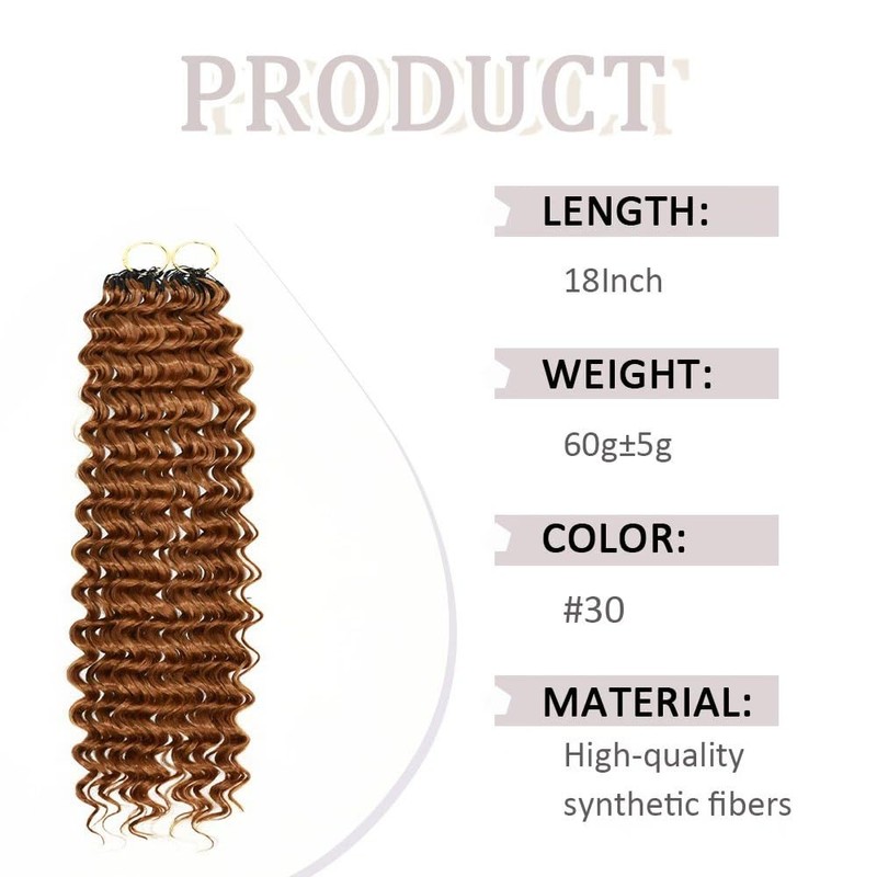 Feather Miracle Knot Crochet Hair Extensions 18inch 60g Deep Wavy