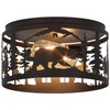 Monaxon Rustic Flush Mount Ceiling Light - 2-Light Metal Fixture