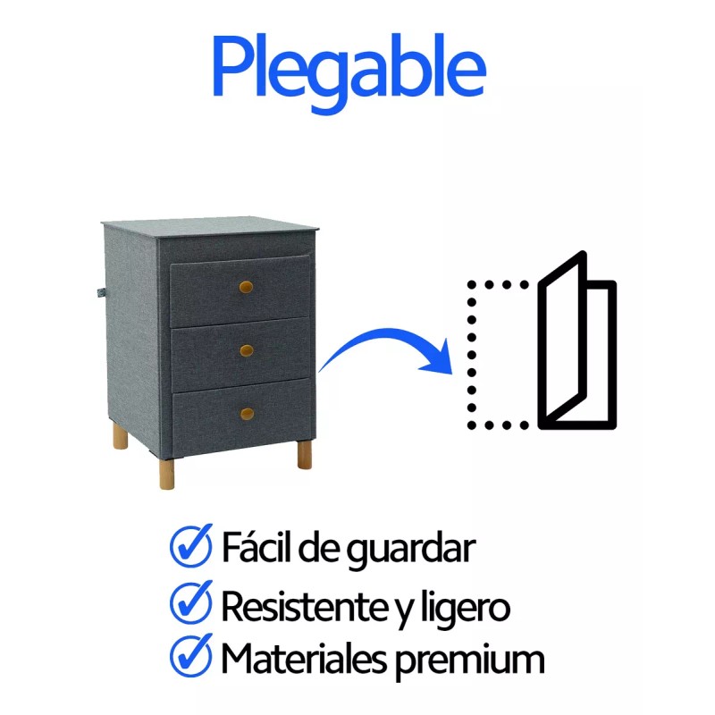 OUO Cajonera Plegable Buró De 3 Cajones Almacenadora 48*32*80cm