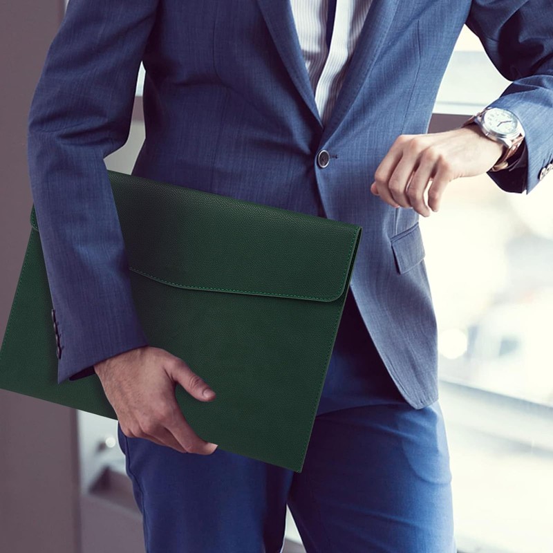 Toplive Document File Folder, Waterproof Thin PU Leather A4 Envelope