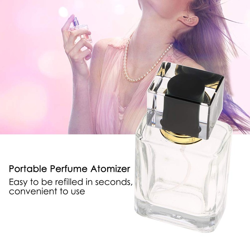 Glass Empty Refillable Replacement Glass Perfume Bottle,Transparent Dropper, Cologne Atomizer,