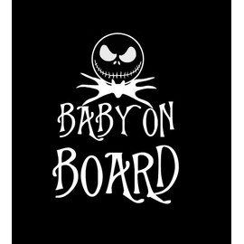 Baby On Board Nightmare Jack NOK Decal Vinyl Sticker |Cars Trucks Walls Laptop| White |6.5 x 4.8 in|NOK2068
