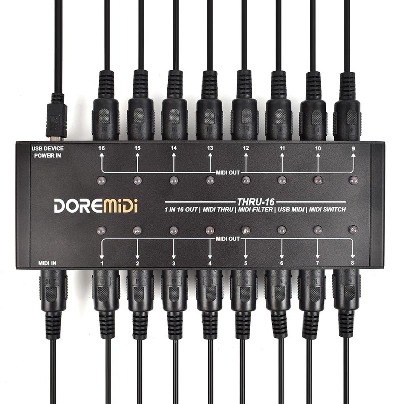 DOREMiDi MIDI THRU-16 Box Filter and Switch 1 MIDI input
