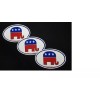 Republican Elephant Oval Stickers 3 PACK Conservative Decals 627
