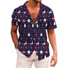 KYKU Men Christmas Shirt Hawaiian Clothes Button Down Graphic Shirts