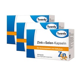Astrid Twardy Zinc + Selenium Capsules, 3 x 100 Pieces, Dietary Supplement for Immune System and Cell Protection, Gluten-Free, Lactose-Free, Essential Trace Elements
