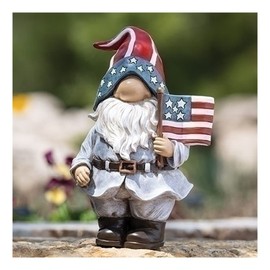 Roman Giftware Inc., Garden Collection, 12" H Patriotic GNOME Statue,Religious, Inspirational, Durable (12x5x7)