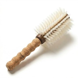 TRENFI Cepillo redondo de cerdas de jabalí de 2.75 pulgadas | Cork Handle, Nylon Pins, Fine Hair, Root Lift, Loose Waves, Shoulder Length Layers, Dail