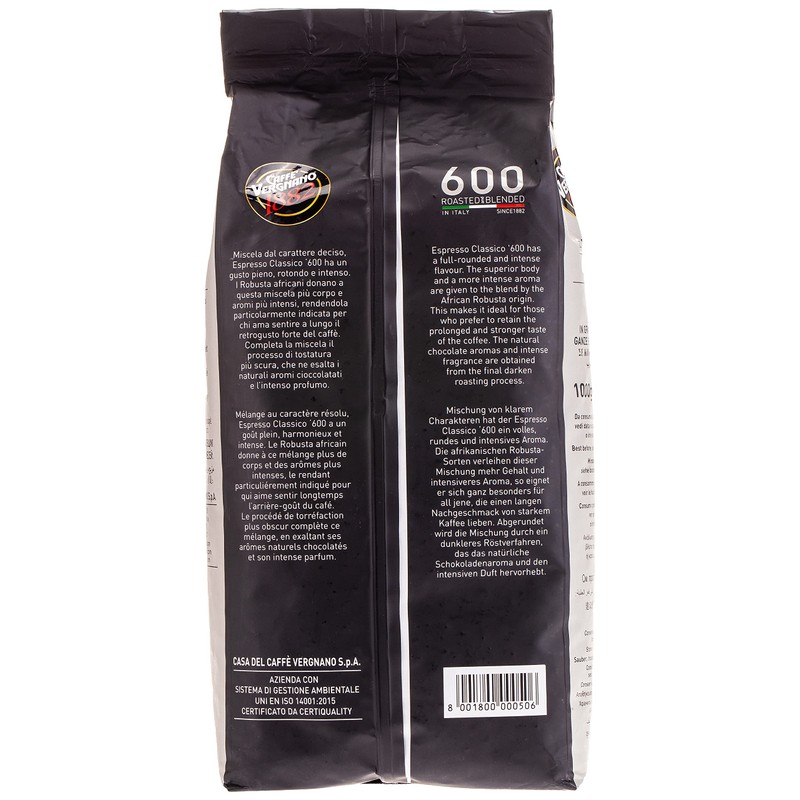 Caffe Vergnano Espresso Classico 600 Whole Beans, 2.2 Pound