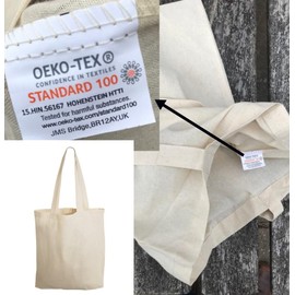 Pack of 10 Premium Plain Cotton Variation Shopping Tote Bags Eco Friendly Shoppers Ideal for Printing and Decorating (White)