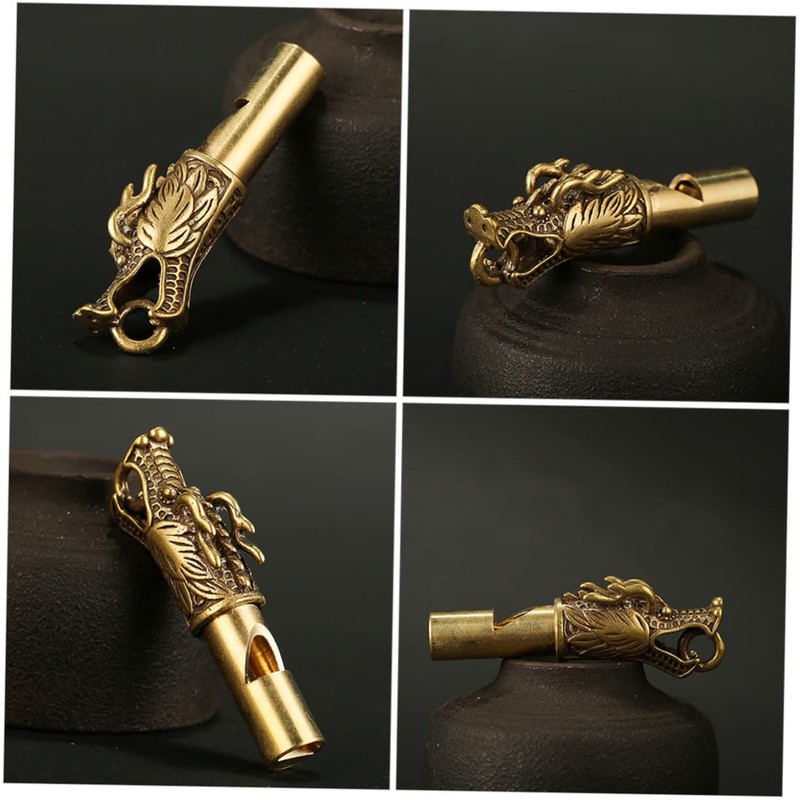Kisangel Emergency Whistle Brass Keychain Hiking Whistle Metal Referee for