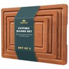 Snuvid Bamboo Cutting Board Set of 3, Wood Cutting Boards