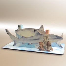 Hai Fisch - Hai 3D-Holzkarte | Geldgeschenke, Hai – Shark Attack, Geschenkidee & Lustige Einladungskarte Zum Angeln & Für Angler, Grosser Weisser Hai, Ozean-Geburtstag