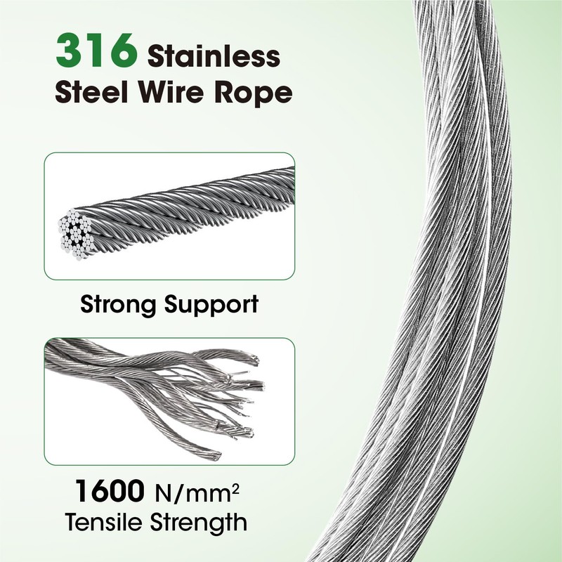 RiaYer Professional T316 Stainless Steel Wire Trellis Kit for Climbing