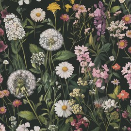 Floral Contact Paper 16.9inch x 118.1inch Floral Peel and Stick Wallpaper Green Boho Peel and Stick Wallpaper Removable Self Adhesive Contact Paper for Bedroom Decorative Vinyl