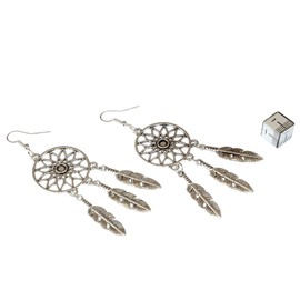 Miniblings Dream Catcher Earrings Hanging Dream Dreams Spiritual Indian Boho - Handmade Fashion Jewellery I Earrings Earrings Silver Plated, Metal
