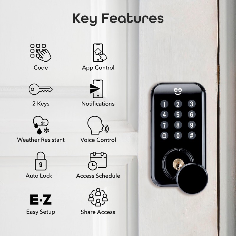 Geeni Keyless Entry Door Lock with Keypad, Smart Locks for