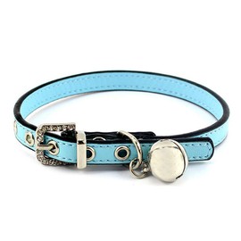 Cat Collar with Bell, Kitty Safety Collar, PU Leather, Pet Collar For Dogs, Cats, Puppies, Kittens, Width 0.4 inch (0.9 cm), Neck 5.9 - 8.3 inches (15 - 21 cm)