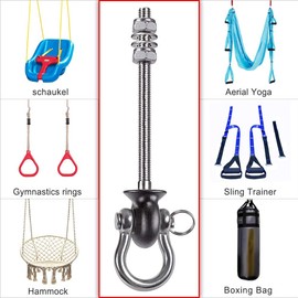 BeneLabel Swing Hooks Hammock Ceiling Hooks Heavy Duty, 2Pcs Antirust 304 Heavy Duty Swing Hangers, 1800LB Capacity, Wood and Steel Beam Yoga Hammock Chair Punching Bag Porch Swing Sets, 7.67‘’