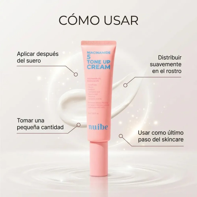 Nuibe Crema Aclaradora Coreana Con Niacinamida Tone Up