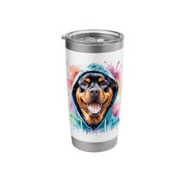 Rottweiler Hoodie Rottie Dog Colorful Funny Print Graphic Stainless Steel Insulated Tumbler