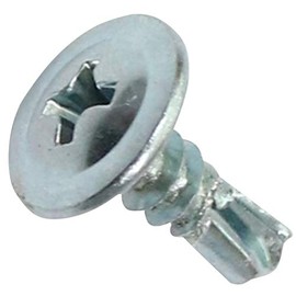 AERZETIX - C44674 - Set of 100 self-drilling self-drilling screws Ø4.2x13 mm with large lens head - with PH cross slot - made of galvanised steel - fixing sheet metal gutters - colour silver