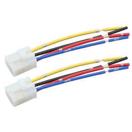 uxcell 2pcs 4 Terminals Wiring Harness Relay Socket Connector DC 12V Universal for Car Vehicle