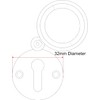 Chrome Covered Key Escutcheon - Round Front Main Door Keyhole