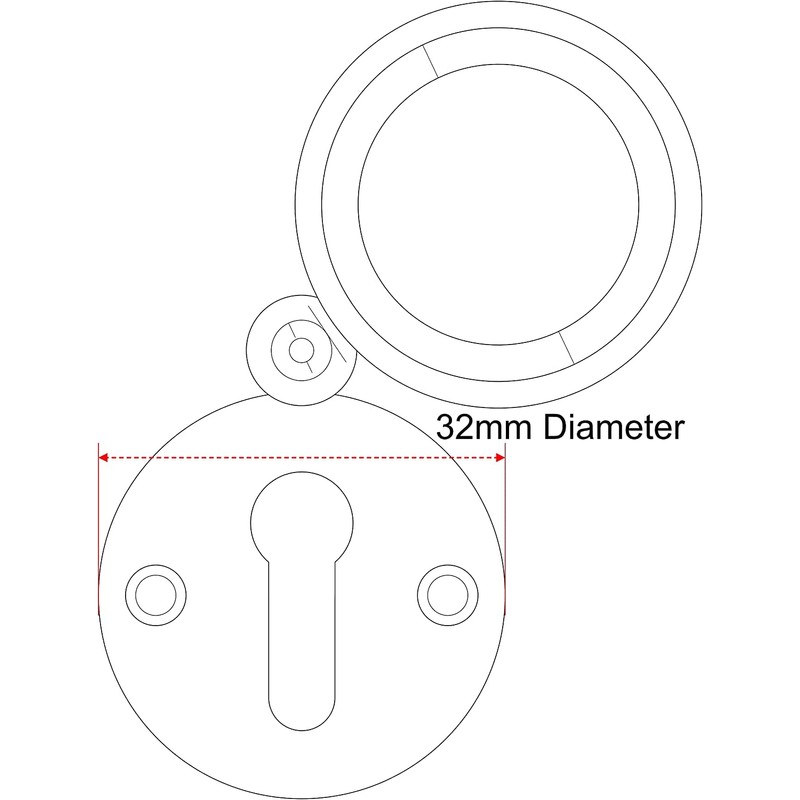 Chrome Covered Key Escutcheon - Round Front Main Door Keyhole