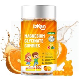 Magnesium Glycinate Gummies 100mg for Kids, Vitamin D3 Magnesium Gummies for Sleep, Brain, Focus, Bone, Gluten Free, Non GMO, Vegan, 60 Gummies (1)