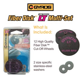 GYROS 1.5” Mini Resin Cut-Off Wheels for Rotary Tools | 12 Double Fiberglass Reinforced Discs | For Wood, Plastic, Stone, Aluminum, Copper, Brass | Dremel Cutting Tool Accessory | Made in USA 11-32154/12