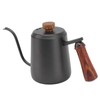 Stainless Steel Coffee Hand Pot with Wooden Handle Long Mouth