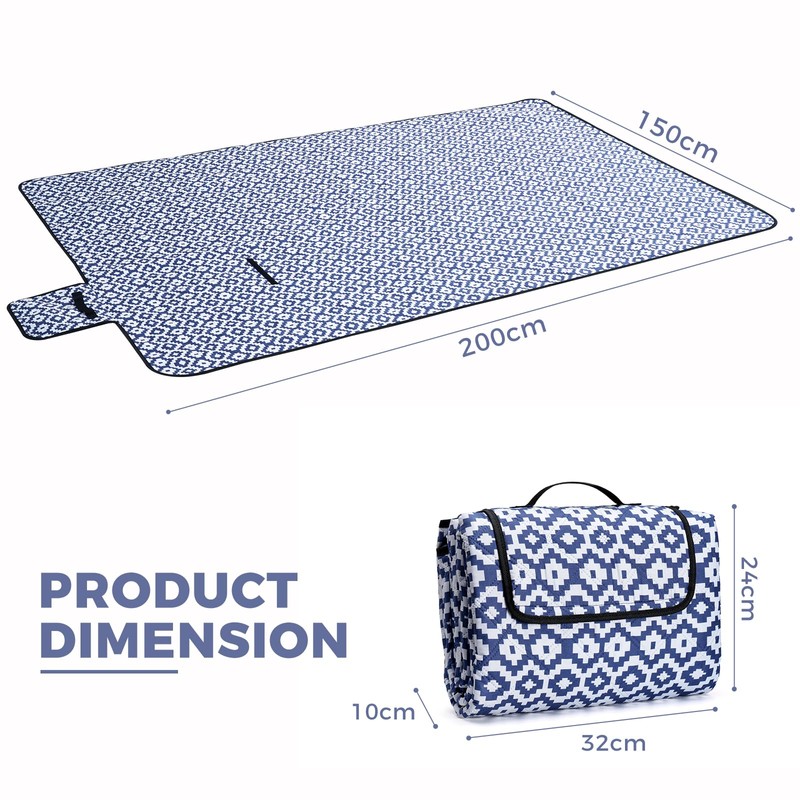 Oak & Tea Picnic Blanket Waterproof 150x200 CM Foldable Picnic