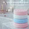 4 Pack Exfoliating Bath Sponges – Double-Sided Body Shower Scrubber