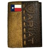 Custom Texas Flag ARIAT RoughRider Leather and Suede Trifold Wallet