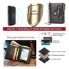 Cartera plegable de piel sintética para hombre, antirrobo, para tarjetas