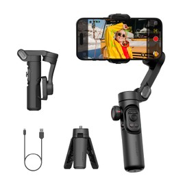 AOCHUAN AOCHUAN Gimbal Stabilizer for Smartphone, iPhone Gimbal w/Focus Wheel Face/Object Tracking Gimbal for iPhone 16 15 Pro Max/Android Foldable 3-Axis Handheld Phone Gimbal for Video Recording -Smart XE