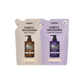 KUNDAL Premium Hair Care Refill Set, Shampoo Refill, 13.5 fl oz (400 ml) & Treatment, 13.5 fl oz (400 ml), Amber Vanilla Premium Hair Care Special REFILL SET #Amber Vanilla