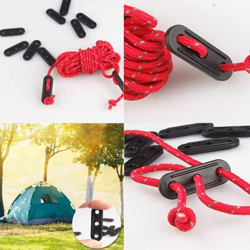 FYHJNC 20Pcs Black Plastic Tent Rope Fasteners, Sturdy Tents Rope