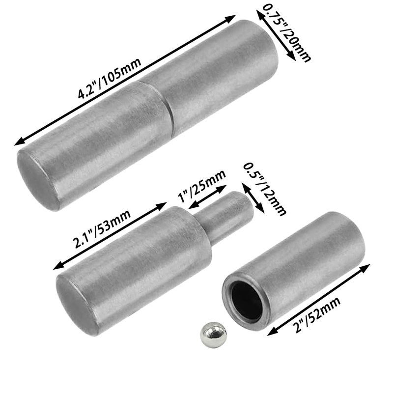4 PCS Weldable Barrel Hinges 4⅛ x 3/4 inch Heavy