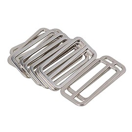 5cm Belt Silver Zinc Alloy Heavy Welded Tri-Glides Sliders Buckle for Handbags & Backpacks Accessories Pack of 10